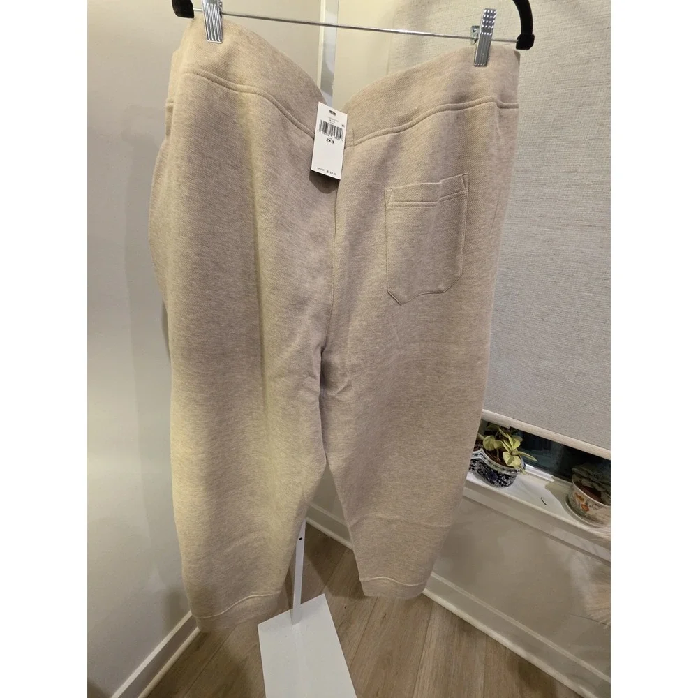 NWT Polo Ralph Lauren Men's Double Knit Tech Joggers 2XB Beige /Brown Pony